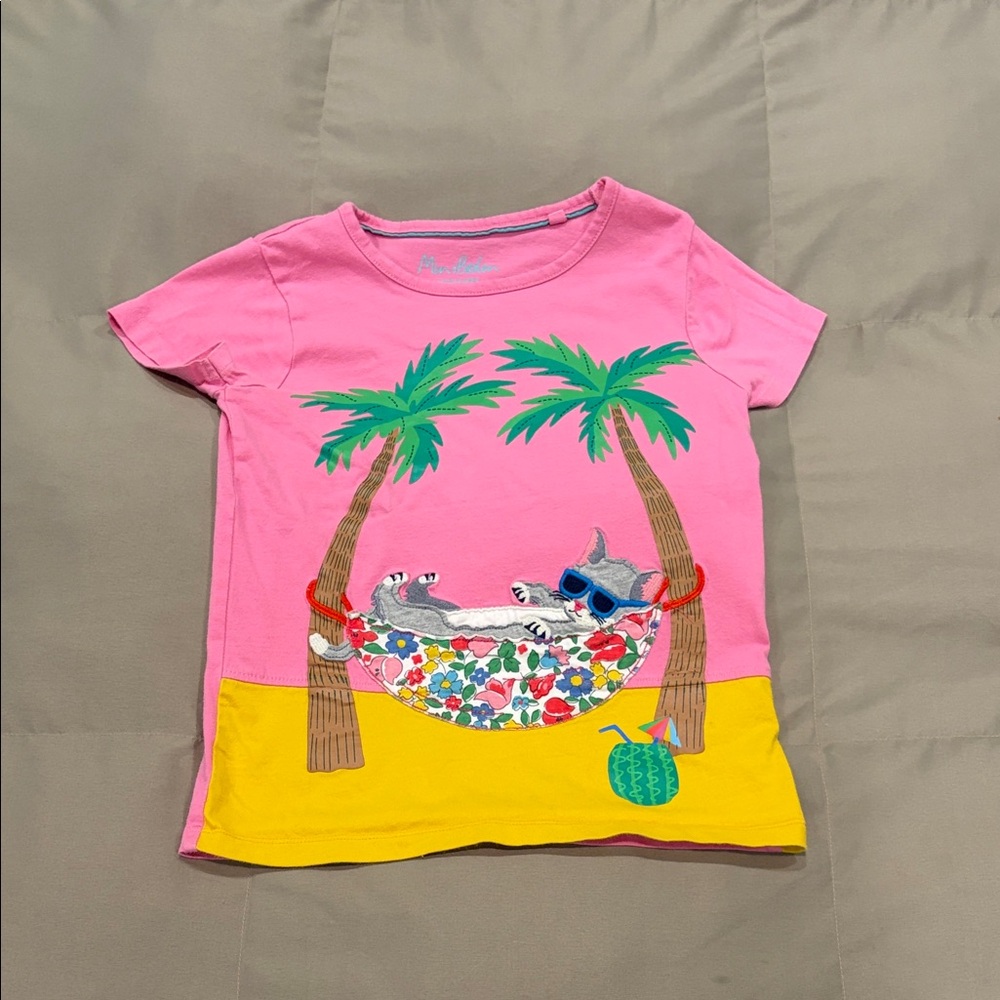 Girls’ Mini Boden Cat Shirt, Size 7-8Y